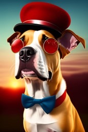 gratis tool: Afbeelding hond met zonnehoed en bril